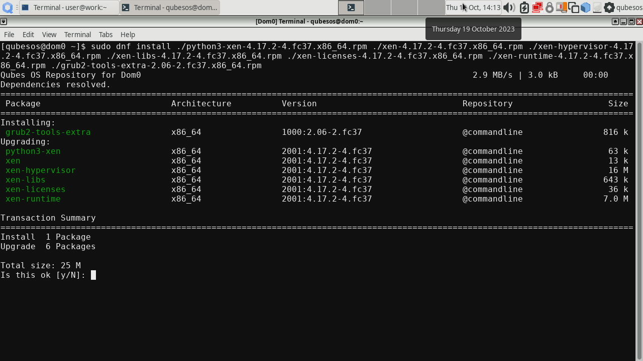 Installing Xen/Python/GRUB packages 1
