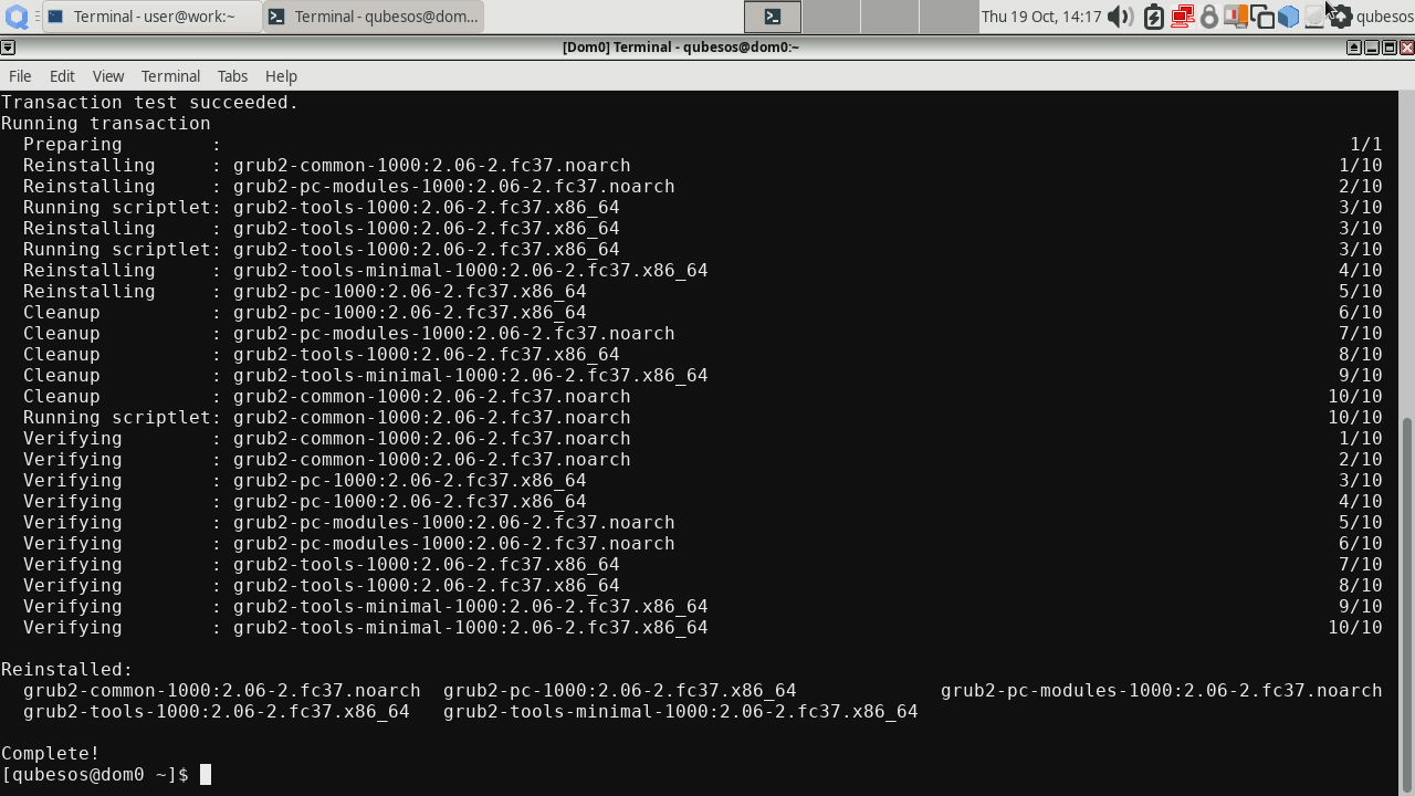 Reinstalling GRUB packages 2