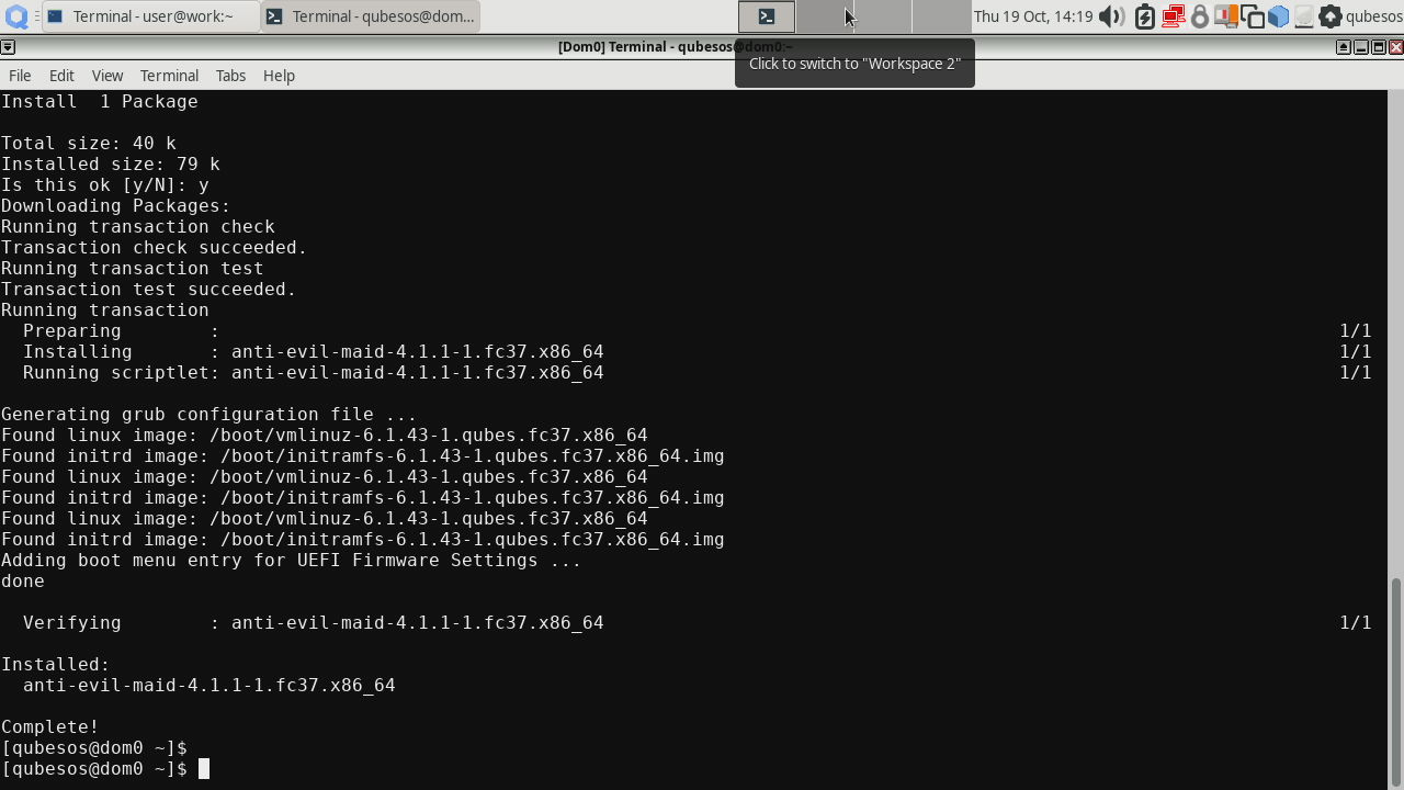 Installing GRUB to disk and AEM package