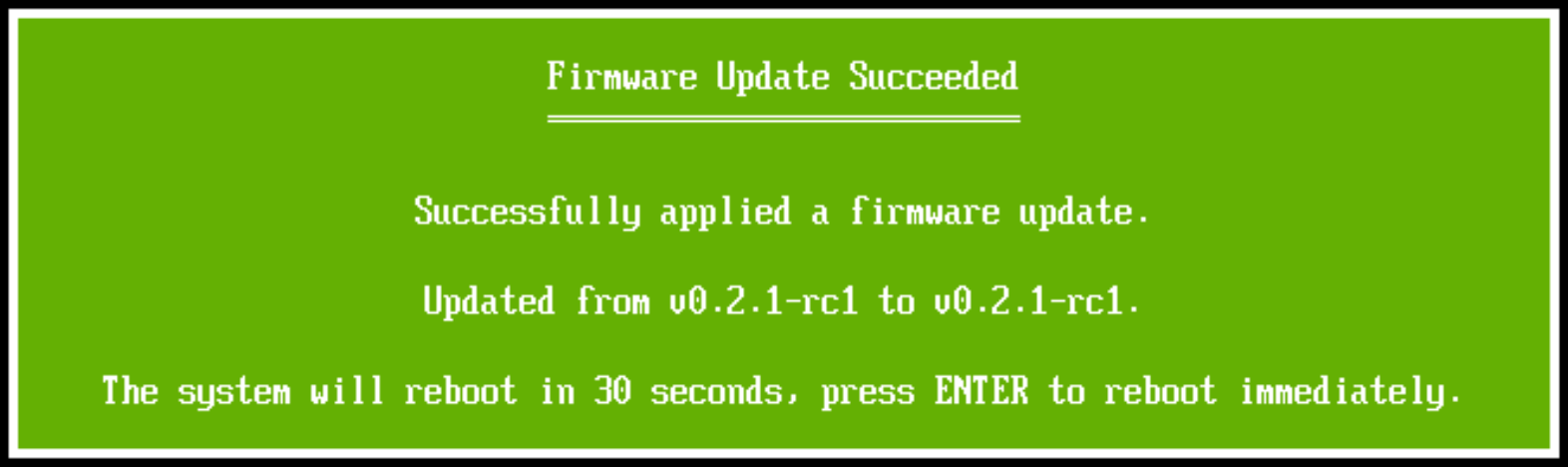 Capsule update success screen