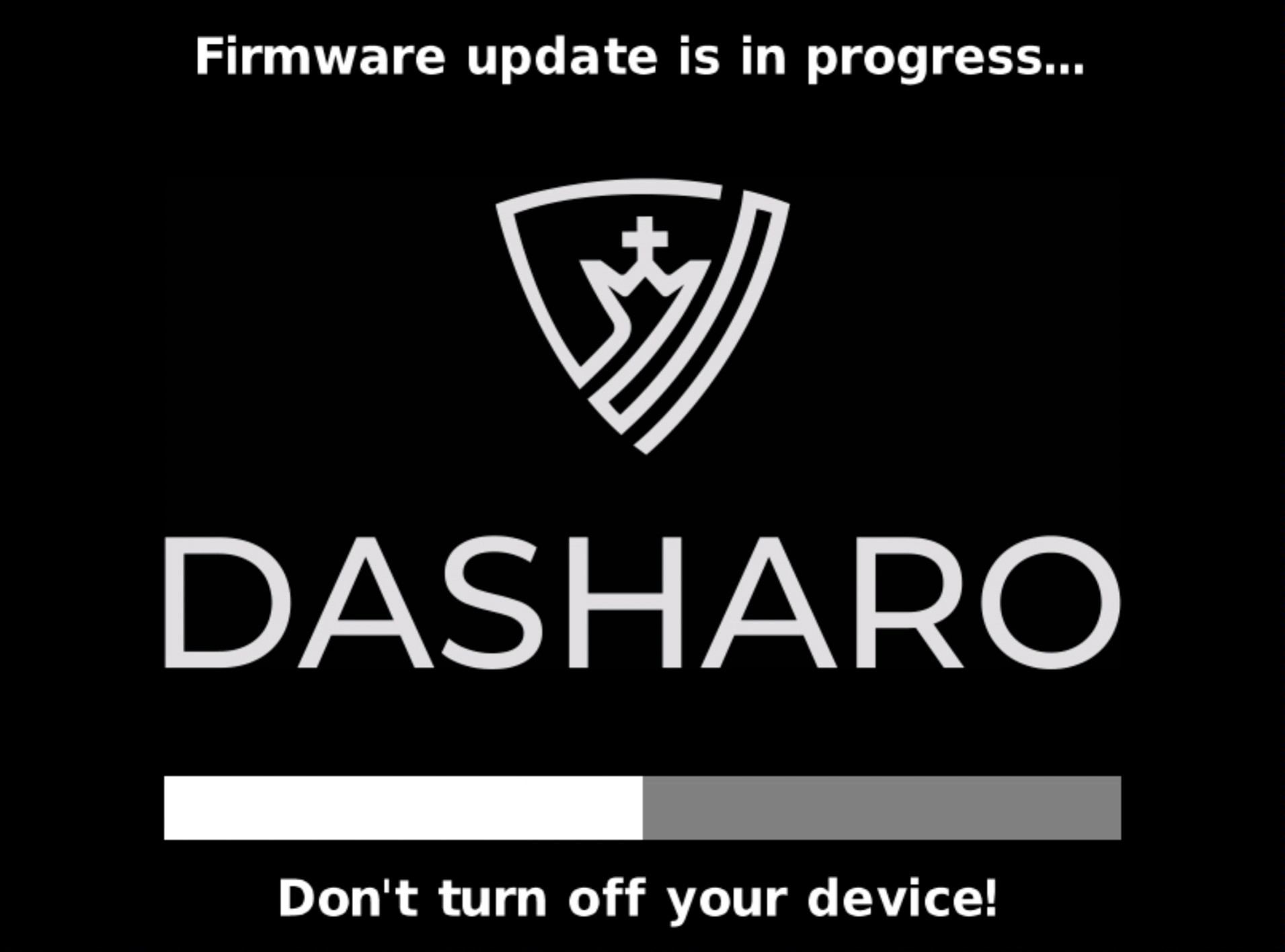 Screen while update is in progress
