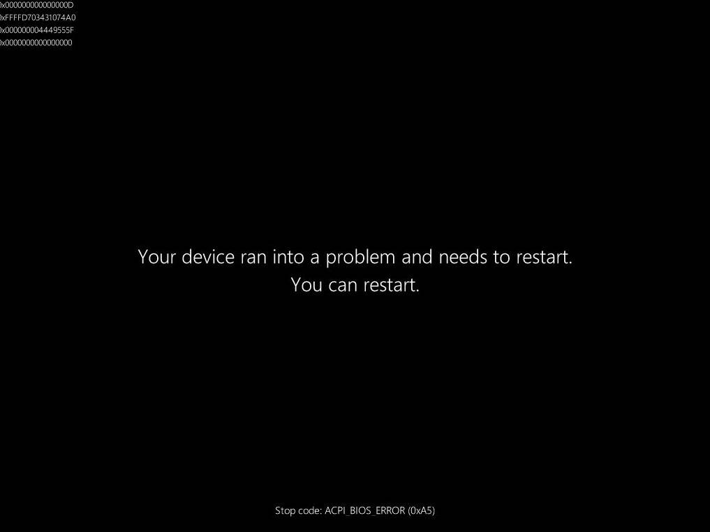 Windows 11 ACPI BSOD